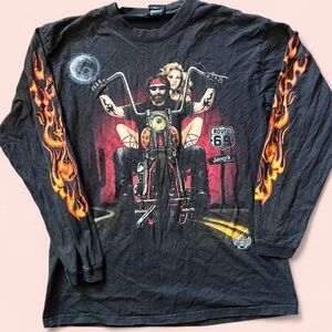 Choices Black and Orange Graphic Long Sleeve Men's Shirt